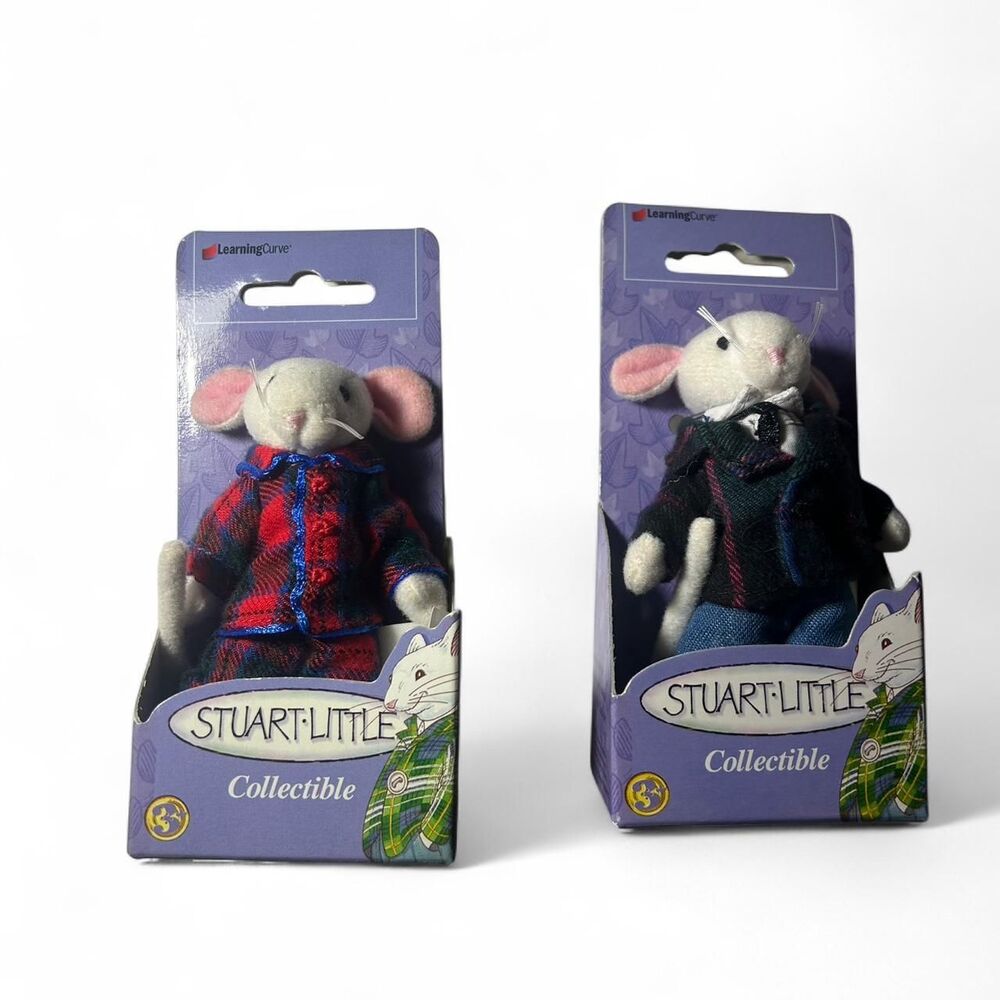 1999 Learning Curve Stuart Little poseable plush dolls in their original packagi